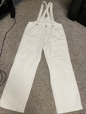 Samansa mos2 White Cotton Overalls with Adjustable Straps